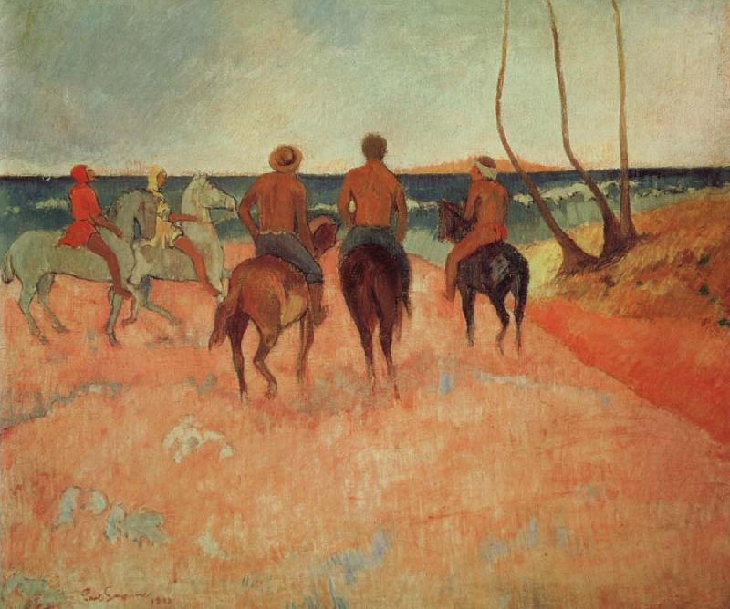 Paul Gauguin Horseman at the beach